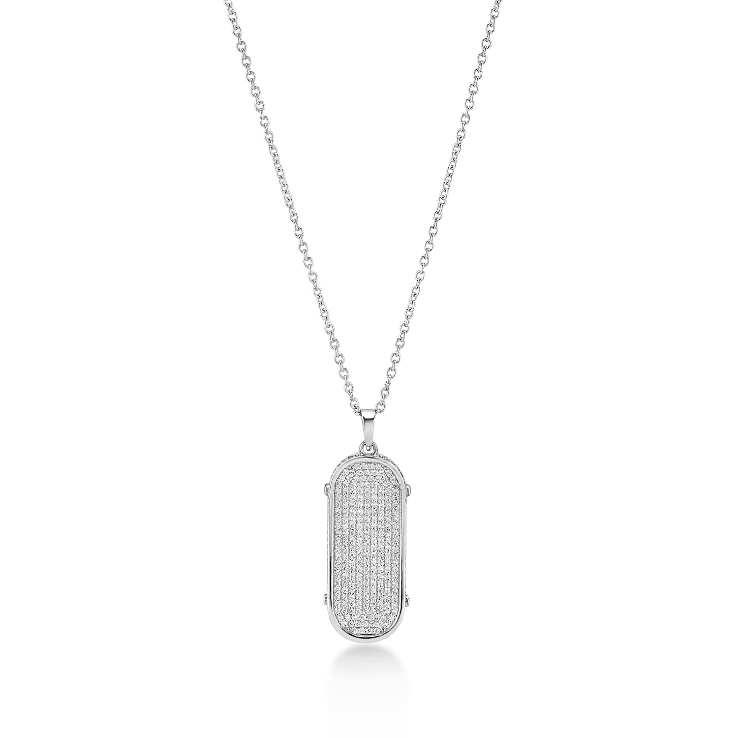 Skater Vibe 925 Silver Skateboard Pendant with Dazzling CZ for Men