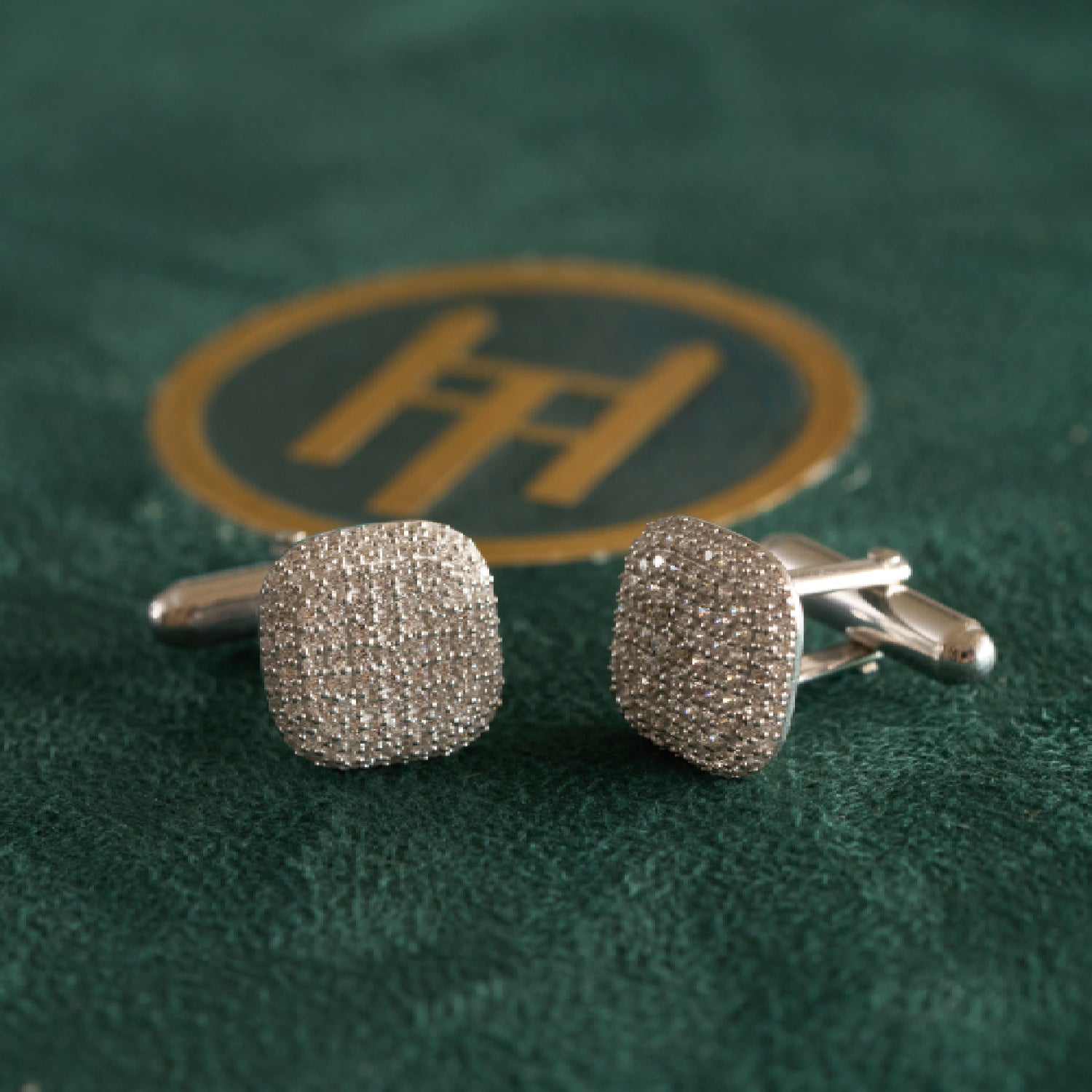 Marksman 925 Silver Bullet Cufflinks with Ice CZ