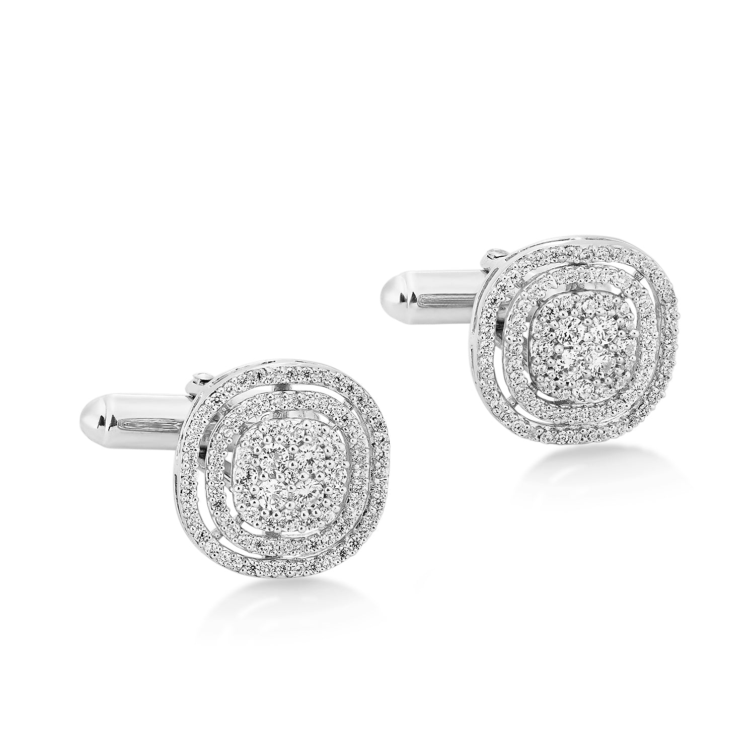 Sharp Shooter 925 Silver Bullet Cufflinks with CZ Glow