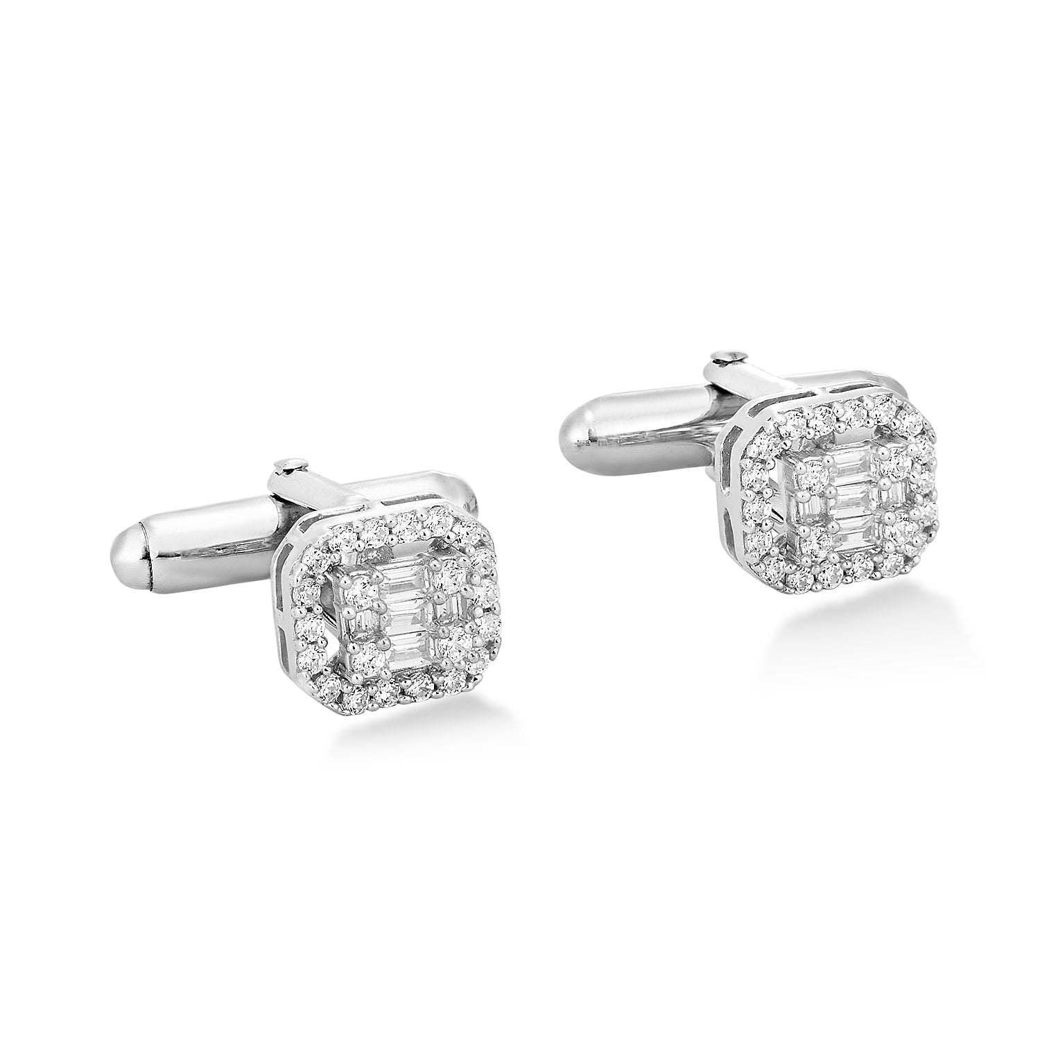 Aegis 925 Silver Shield Cufflinks with Ice CZ