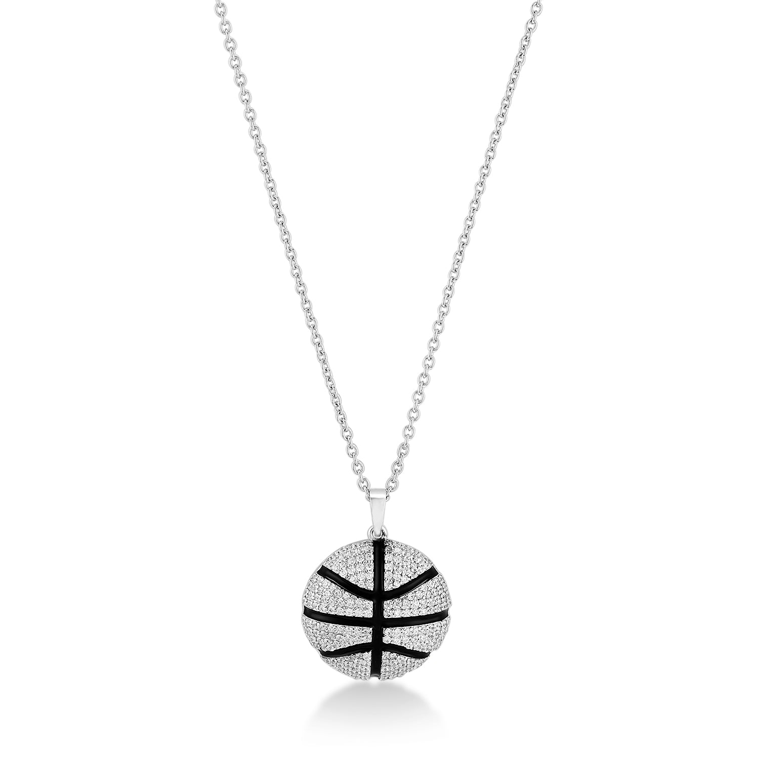 Kickoff 925 Silver Football Pendant with CZ Flash for Men