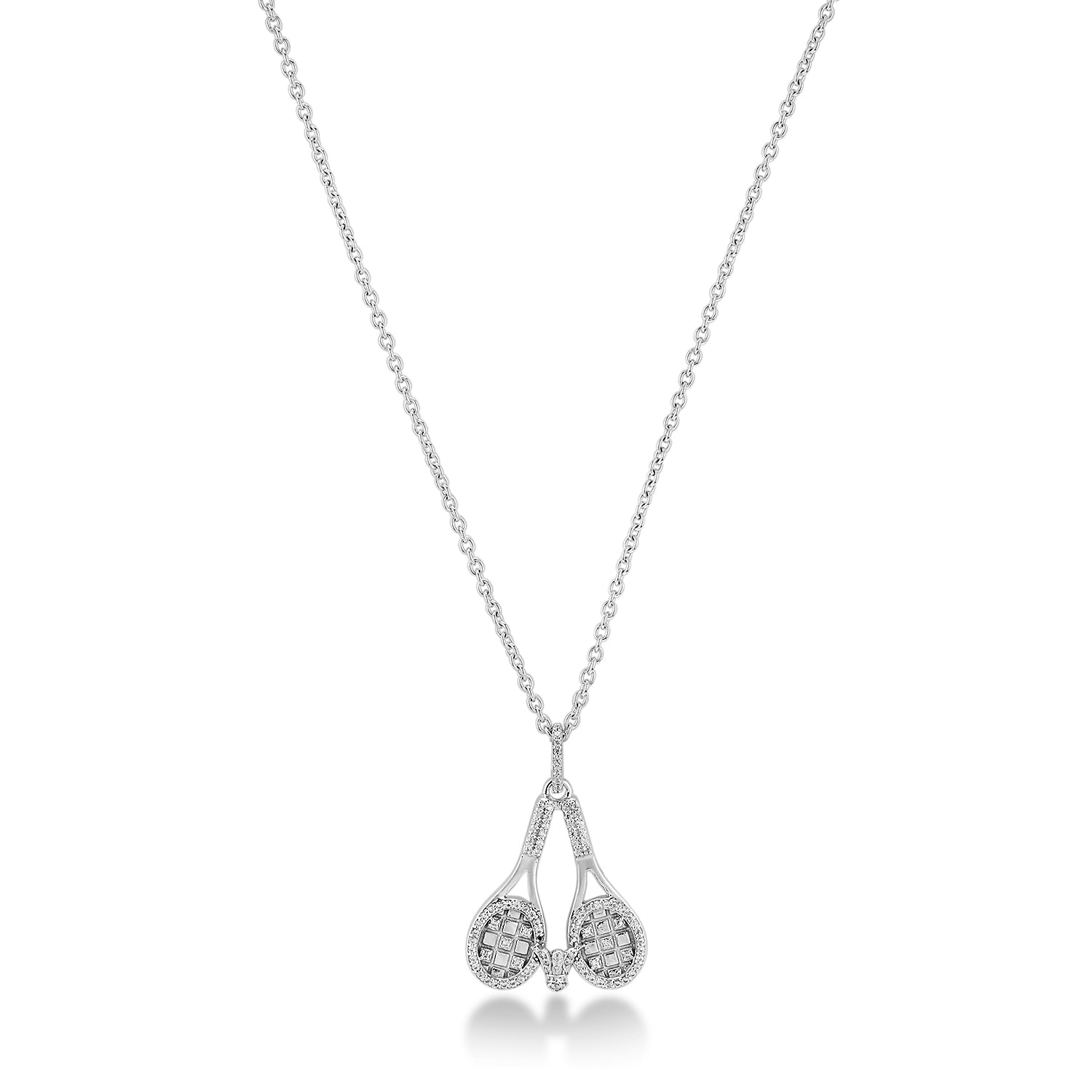 Net Master 925 Silver Badminton Pendant with CZ Glow for Men