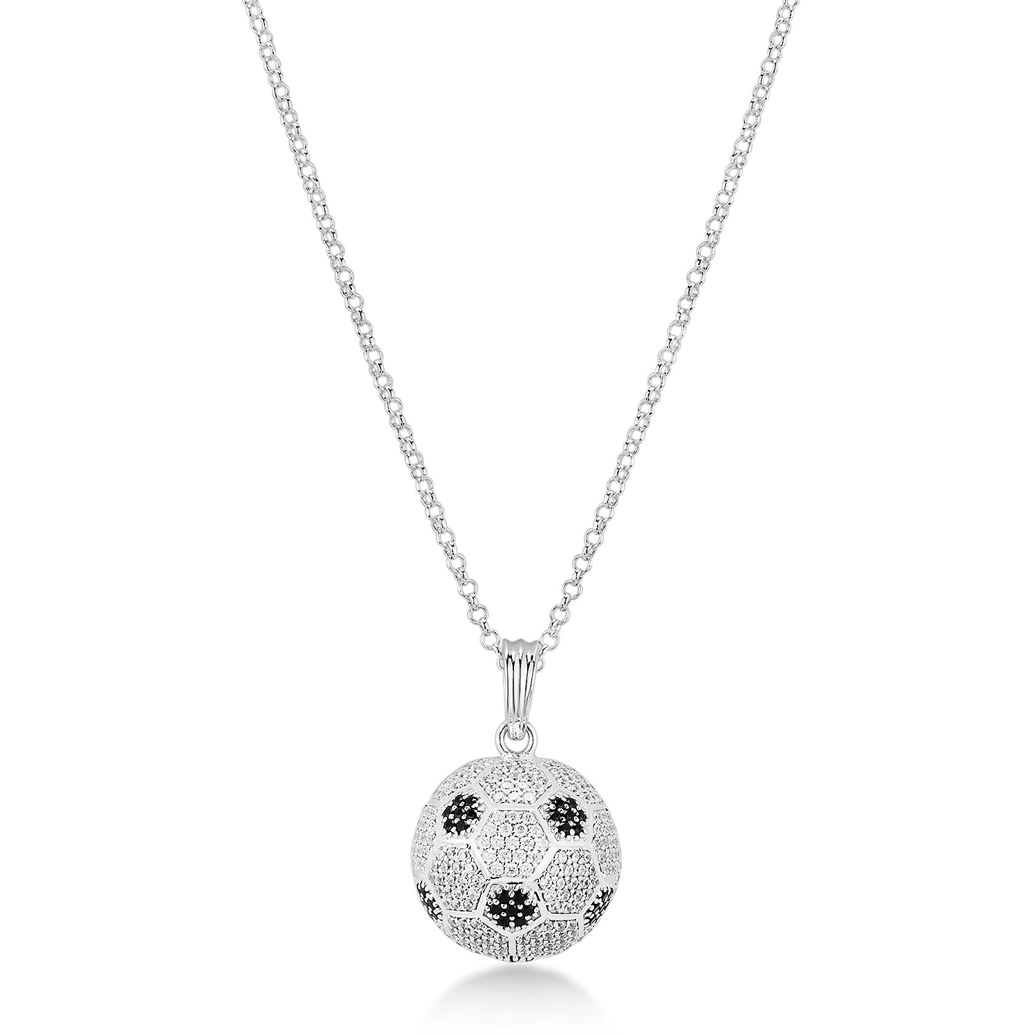 Field Goal 925 Silver Football Pendant with CZ Sparkle for Men