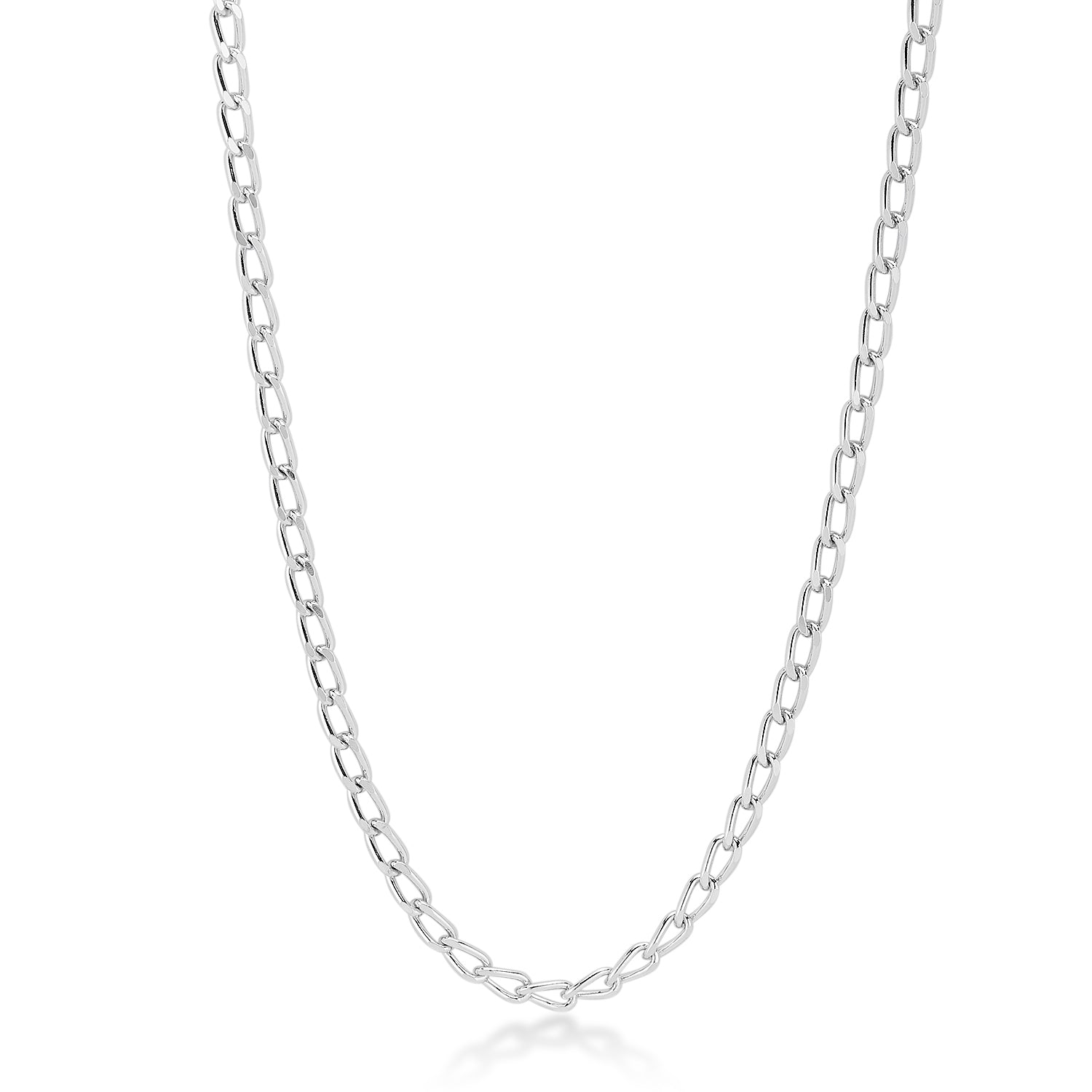 Nexus 925 Silver Round Link Chain with CZ Elegance for Men