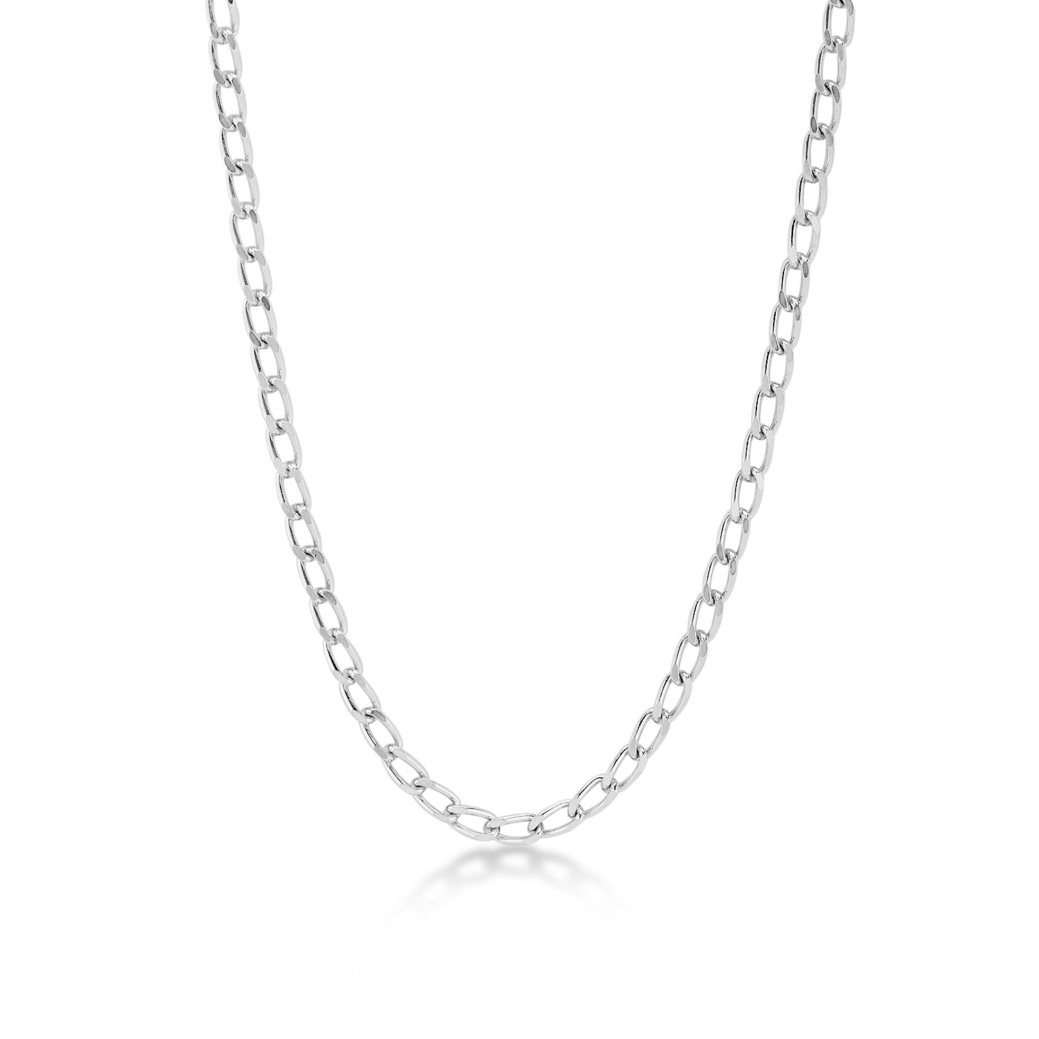 Quantum 925 Silver Round Link Chain with Dazzling CZ for Men