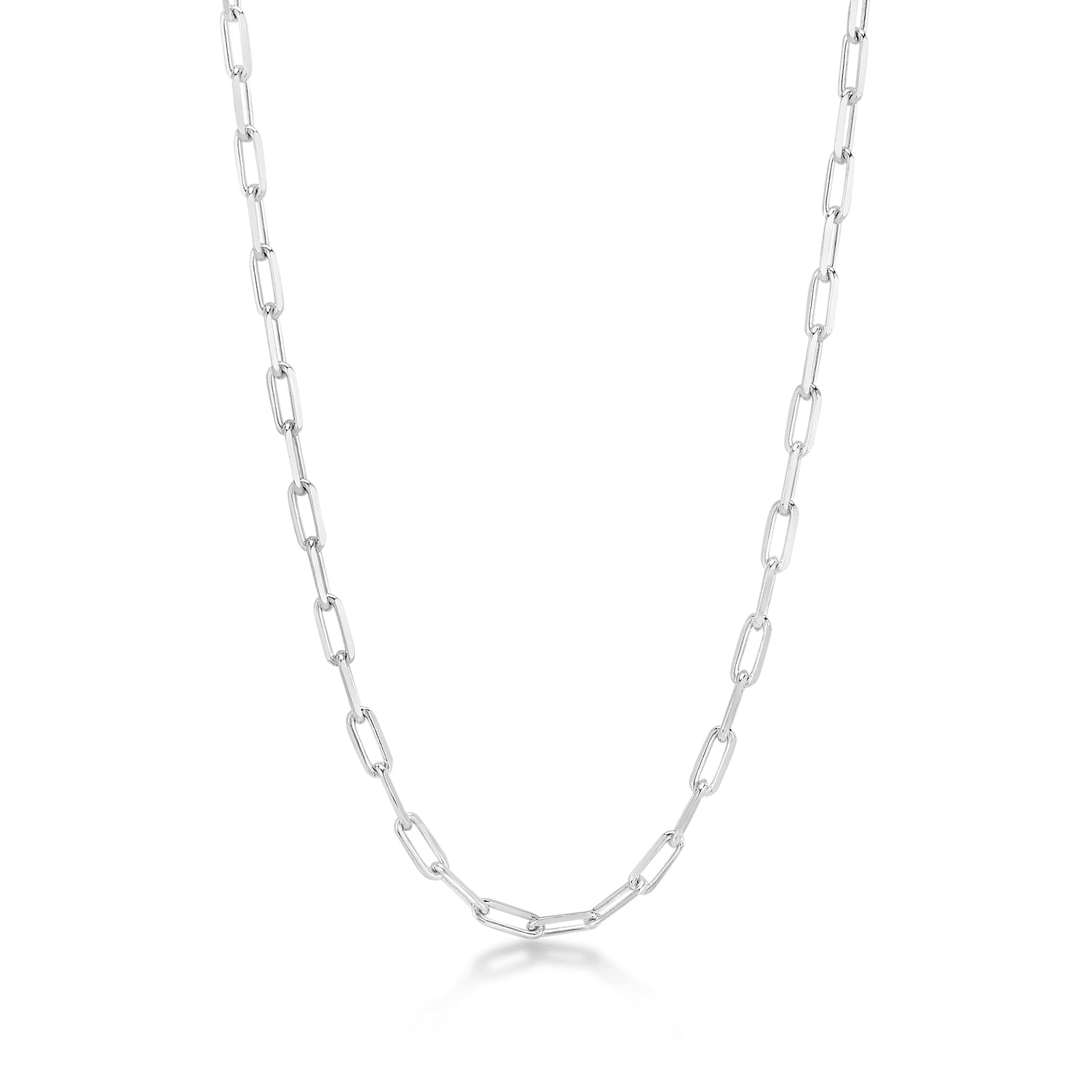 Maverick 925 Silver Round Link Chain with CZ Glow for Men