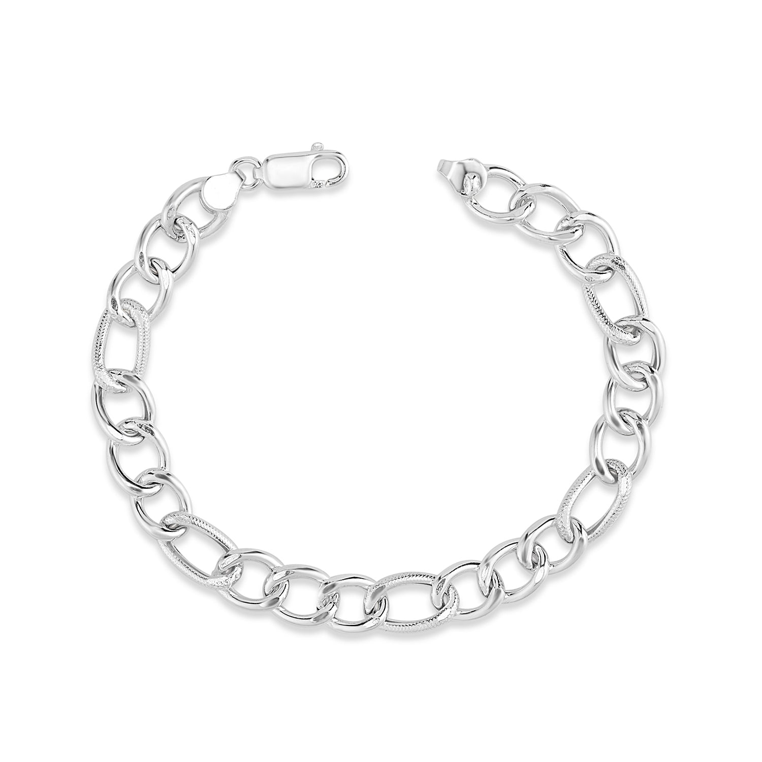 Zenith 925 Silver Urban Round Link Bracelet with Brilliant CZ for Men